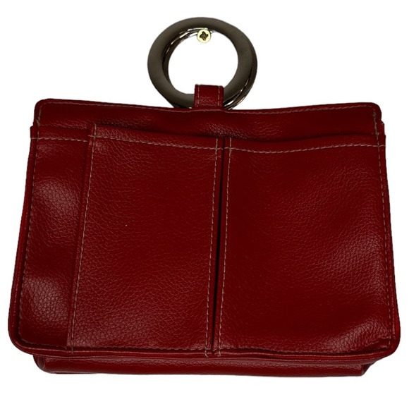 Pouchee Red Purse with Rings‎ - Picture 1 of 4